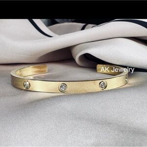 💎LUXURY 18k Gold Plated CUFF Screw Design Bracelet, Bangle, Open Style, Unisex